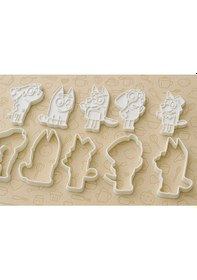 Resim Bluey Temalı Kurabiye Kalıbı Seti - Sevimli Karakter Şekilli Kurabiye Fondan Kalıpları Beyaz 