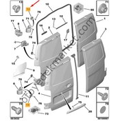 Resim Peugeot Expert (2017-2024) Sağ Arka Kapı Üst Dayanağı (Orjinal) 