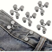 Resim 12 Parça Ayarlanabilir Kot Düğme Seti, Dikişsiz Metal Bel Klipsi, Hızlı Düğme Tasarımı, Slim Fit, Çok Yönlü Gümüş Gri Kadın Pantolonu ve Daha Fazlası İçin Jean Aksesuarları 