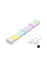 Resim Nodar Nd2813w 2x8 Pin Argb Pcıe Gpu Güç Uzatma Kablosu Bükülebilir 2 Mm 108 Led Beyaz 