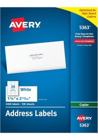 Resim Avery Fotokopi Makineleri Için Yazdırılabilir Adres Etiketleri, 1 Diğer 