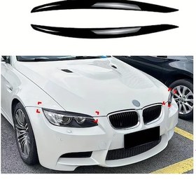 Resim Hightower Siyah 2'li Takım Bmw 3 Serisi M3 E90 E92 E93 Ön Far Kaş Dekorasyon Abs Aksesuar 
