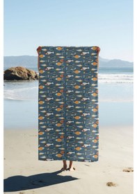 Resim Dijital Baskı Plaj Deniz Havlusu Balık Desenli Peştamal Hvl0070 Renkli 