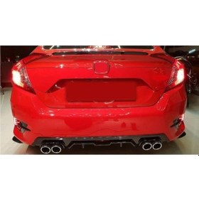 Resim Honda Civic Fc5 2016-2020 Difüzör 4 Egzoz Piano Black 