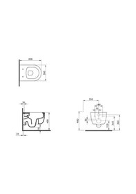 Resim Bocchi V Tondo Rimless Kısa Asma Klozet Mat Buz Mavisi 