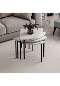 Resim Emma Zigonlu Orta Sehpa - Beyaz/beyaz 