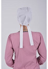 Resim Tesettür Doktor Hemşire Bonesi - Beyaz Yıldız Beyaz 