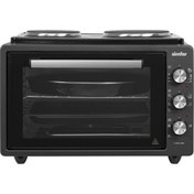 Resim Simfer 4284 Antrasit Siyah Midi Fırın + Ikili Hotplate Ocak 