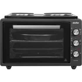 Resim Simfer 4284 Antrasit Siyah Midi Fırın + Ikili Hotplate Ocak 