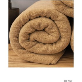 Resim Banyo Havlusu 90x150 Cm %100 Pamuklu Otel Havlusu Gramajlı 600 Gr Bej 