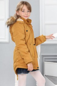 Resim Asortik Kids Kız Çocuk Çıkarılabilir Kapüşonlu Su Geçirmez Uzun Kaban Mont 