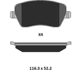 Resim Kale Ön Fren Balatası Renault Clio Megane Kangoo Captur Modus Zoe / Dacia Duster Logan Dokker Lodgy / Nissan Micra Note / Suzuki Swift Splash Uyumlu 23973 174 04 Ans KD13 Oem 43022TL0G50 7701208422 