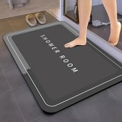 Resim 1 Adet Süper Emici Hızlı Kuruyan Banyo Paspası, 59.99x40.01 cm Yumuşak Silikon Kaymaz Çamur Desenli Hipolalerjenik Polyester Lif, Koyu Gri Duş Matı, Küvet ve Kapı Girişi için Modern Ev Dekoru, Banyo Aksesuarı, Çağdaş Tasarım, Hipolalerjenik Malzeme, Banyo Dekorasyonu 