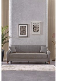 Resim Evdemo Serra 3 Kişilik Bazalı Kanepe Çekyat Koltuk Kahve Kahverengi 