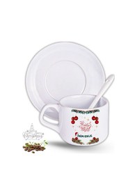 Resim Yılbaşı Hediyesi İsimli Baskılı 2li Set Porselen Çay Kahve Fincan Seti Beyaz 