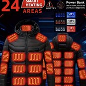 Resim 24 Isı Bölgesine Sahip, Çıkarılabilir Kapüşonlu, 4 Düğme Kontrolü, Makinede Yıkanabilir Polyester, Kayak, Yürüyüş, Kamp ve Kış Sporları İçin Uygun, Hararetli Hava Koşulları İçin Tasarlanmış, Modern Kaban, Hava Koşullarına Dayanıklı Malzeme 