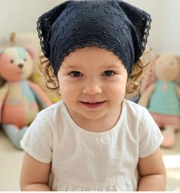Resim Mufincollection Kız Çocuk Brode Kumaş Üçgen Bandana - Dantelli Bağlamalı Bebek & Çocuk Fuları 