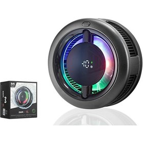 Resim Hadron CX19 Manyetik 15W Kablosuz Şarjlı RGB Isı Göstergeli Telefon Soğutucu Fan Siyah 