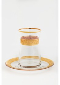 Resim Zerefşan Cam Çay Bardağı ve Çay Tabağı 6'lı Set 