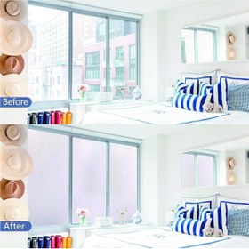 Resim UV Engelleyici Buzlu Cam Film Kendinden Yapışkanlı Folyo Duşakabin Balkon Cam Filmi 2m x 45cm 