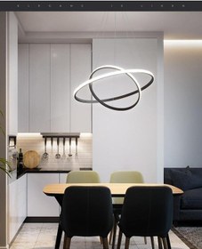 Resim İkili Halka Model Sarkıt Modern Beyaz Işık Ultra Power Led Avizev 