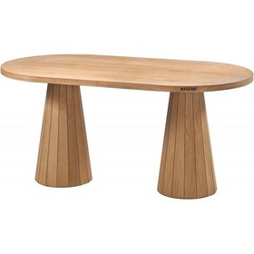 Resim Masifart Bonita 160 Lık Meşe Line Oval Masa Cilasız Ham Ham 