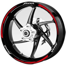 Resim Beyaz- Fazer -Yazılı-3-Parçalı-Reflektif -Kırmızı -Jant-Şeridi 