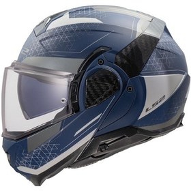 Resim Ls2 Advant 2 Astral Çene Açılır Kask Mat Gri - Mavi 