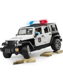 Resim Bruder Jeep Wrangler U.R Polis Oyuncak Araba ve Memur Figürü – Açılır Kapı ve Kaput, Dayanıklı Plastik, 32.9x14.4x16.2 cm 