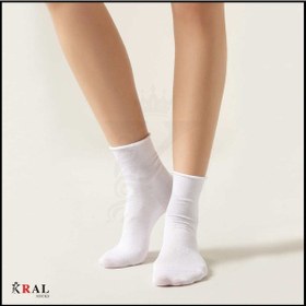 Resim Kadın Roll-top Lastiksiz Dikişsiz Bambu Soket Çorap 4 Çift Beyaz Beyaz 