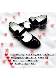Resim Beebron Ortopedik Topuklu Abiye Kız Çocuk Ayakkabı Glossy Series Abiayk2401 Rugan Siyah Rugan Siyah 