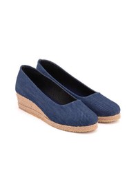 Resim Star Tombis Gerçek Elişi Özel Imalat Elişi Günlük Rahat 3cm Anne Ayakkabısı Dolgu Topuklu Handmade Kot Mavi 