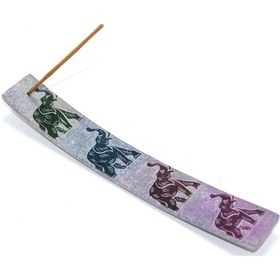 Resim Obsidian Taşı Fil Tasarımlı Kayık Tütsülük 