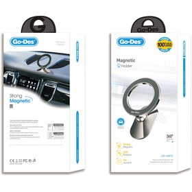 Resim Go Des GD-HD215 Magnetik M-safe 360 Derece Dönebilen Oynar Başlıklı Araç İçi Telefon Tutucu - Gri 