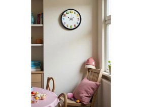 Resim Akıllı Durak 36 cm Siyah Çocuk Odası Duvar Saati 