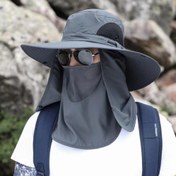Resim 1 Adet Hafif Nefes Alabilir Unisex Outdoor Balıkçı Şapkası, Katlanabilir Geniş Kenarlı Yazlık Balıkçılık Ekipmanı 
