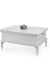 Resim Evistro Akıllı Laptop Sehpa Yemek Masası Orta Sehpa Beyaz-Gümüş 