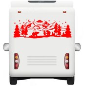 Resim Melek Pazarı 120 X 40 Cm Astronot Ve Ayılar Doğa Manzarası Karavan Sticker 