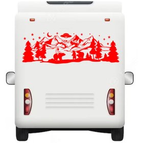Resim Melek Pazarı 120 X 40 Cm Astronot Ve Ayılar Doğa Manzarası Karavan Sticker 