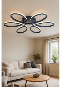 Resim Sedef Antrasit Renk Modern Tasarım Yatak Odası - Salon - Mutfak Gün Işığı Ve Beyaz Led Avize Antrasit 