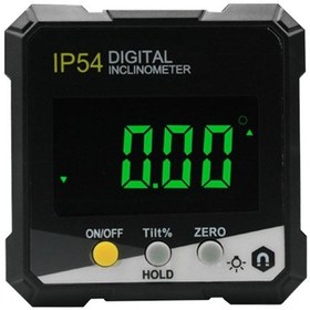 Resim Ip54 Dijital Eğimölçer Açı Ölçer Manyetik Lcd Ekranlı Sarı 