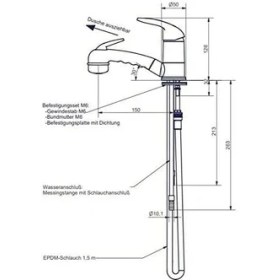 Resim Dometic Comet Roma Sıcak/soğuk Spiral Duş Başlıklı Musluk 