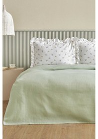 Resim Karaca Home Lidya %100 Pamuk Tek Kişilik Pike Takımı Yeşil 200.22.12.0072 