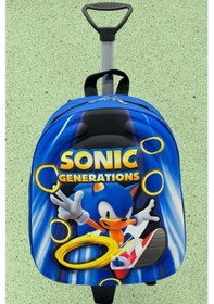 Resim Tezzgelsin Kirpi Sonic 3d Baskılı Çekçekli Anaokulu Kreş 2-6 Yaş Sırt Çantası Ve Okul Çantası Çok Renkli 
