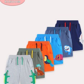 Resim Rastgele 2 Paket Yaz Erkek Modası Rahat Şortlar Trend Spor Cep Detaylı Örme Terlik Rastgele Hayvan Nakış Desenli Dış Giyim, Dış Mekan İçin 