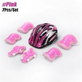 Resim Çocuk Bisikleti Kaskı Diz Dirsek Bilek Pedleri, Koruyucu Donanım A 