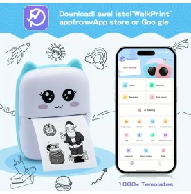 Resim Taşınabilir Yazıcı, Mini Cep Kablosuz Termal Yazıcı Android Ios Akıllı Telefonlar Için Uygun, Bt Mü 