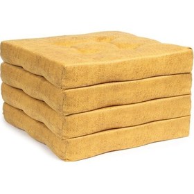 Resim Sandalye Minderi Bahçe-balkon Minder 50x50x8cm 4 Adet Sarı Mavi 