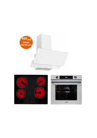 Resim Eminçelik Ve Afm Tech VC640 + FM7701+ FM3301 Loft Elektrikli Vitro. Dijital Ankastre Set 
