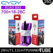 Resim CYDY Ultrahafif TPU Yol Bisikleti İç Lastiği, 700x18/23/25/28C Presta Valfi ile - Lastik Yaması Dahil, 25g Ağırlığında, Bisiklet Tutkunları İçin Mükemmel, Yol Bisikleti Aksesuarları|Şık Ambalaj|Hafif İç Lastik, Bisiklet Lastiği 